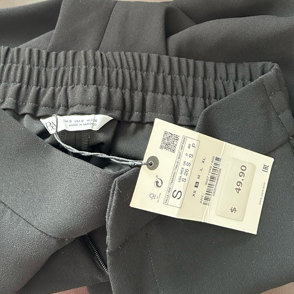 Zara Black Wide-Leg Trousers with Silver Stud Detailing - Picture 5 of 8